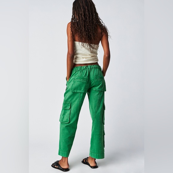 FREE PEOPLE WE THE FREE TAHITI CARGO PANTS 💚size S pristine condition - Picture 3 of 9